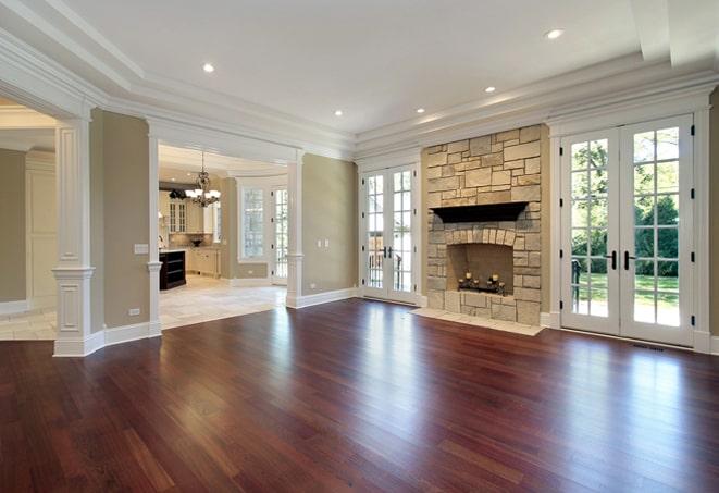 beautifully finished wood floors in a contemporary living room