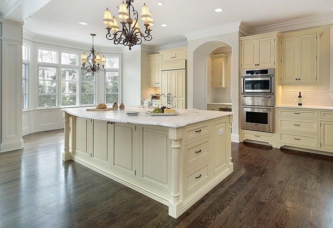 hardwood-look laminate flooring in a newly renovated kitchen in Starkville